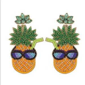 Cool pineapple sunglasses earrings